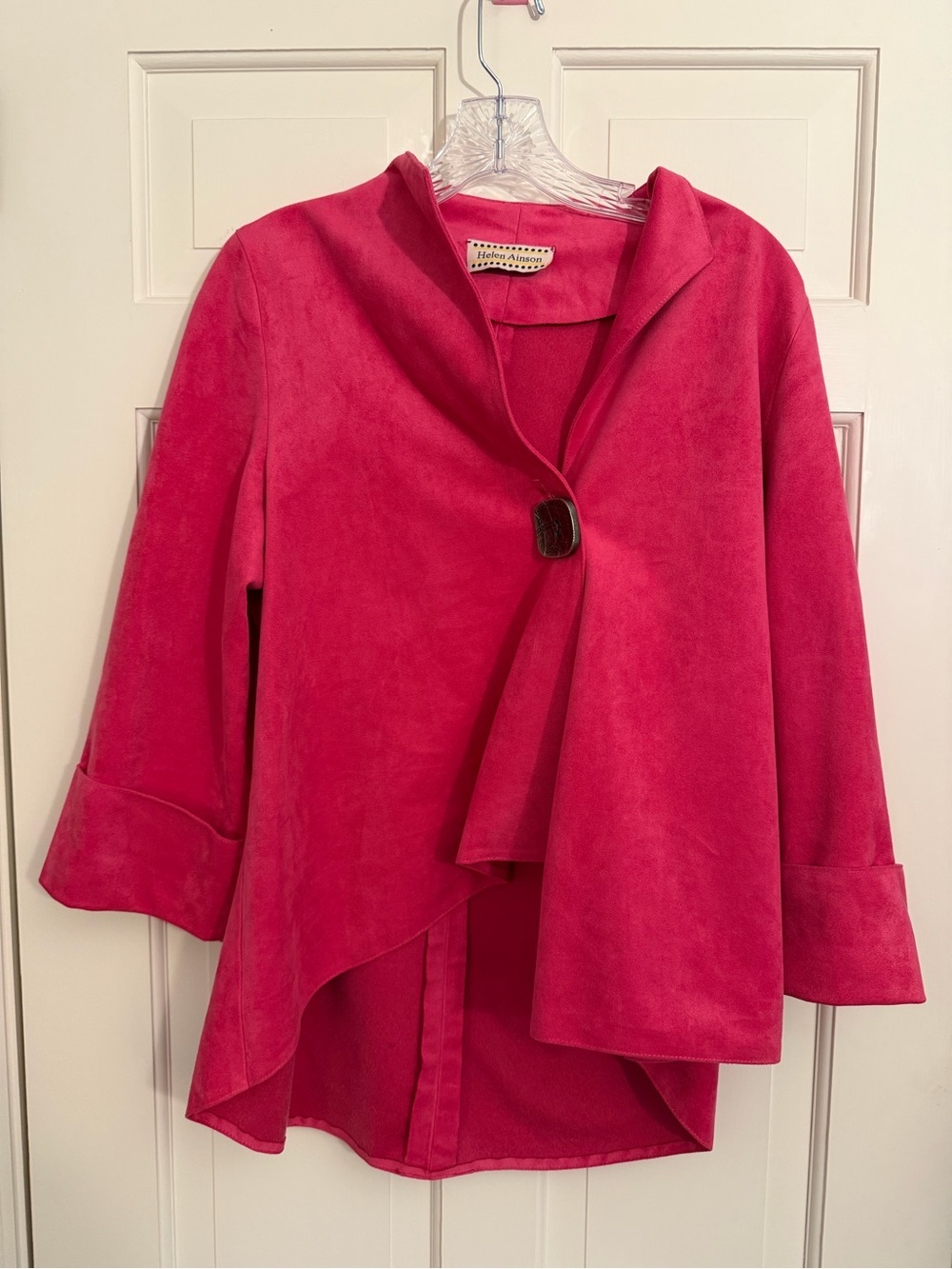Helen Ainson Vintage Button Cape Hot Pink Size S